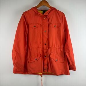 Boston Proper Hooded Vibrant Orange Utility Jacket